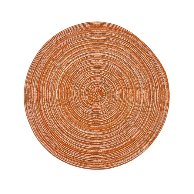 Placemats for Dining Table 1 PC,Heat-Resistant Placemats Stain Resistant Anti-Skid Washable PVC Woven Vinyl Tableware Mat,INS Orange