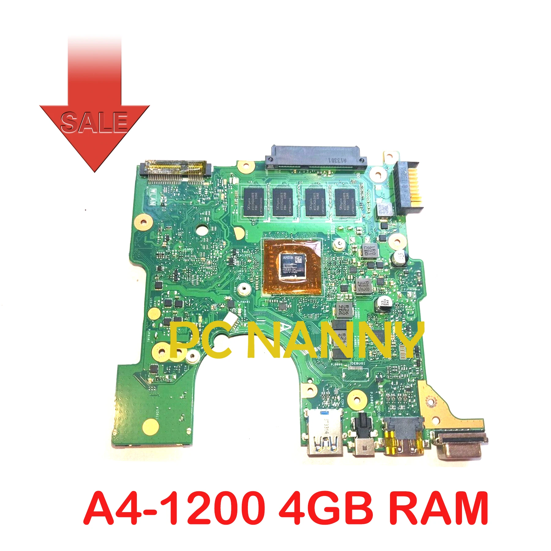 

PCNANNY for ASUS X102 X102B X102BA Laptop AMD Motherboard Main Board 60NB0360-MB1040 A4-1200 4GB RAM