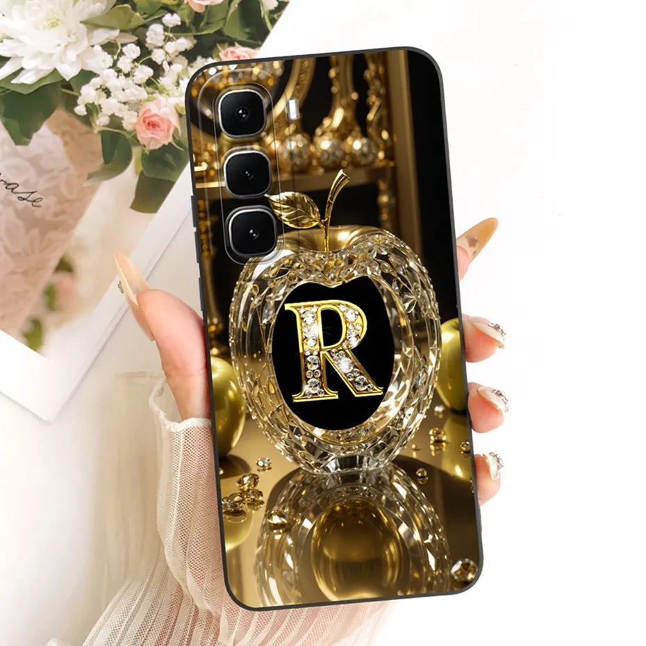Stylish Initial Letter Shockproof Soft Silicone Phone Case