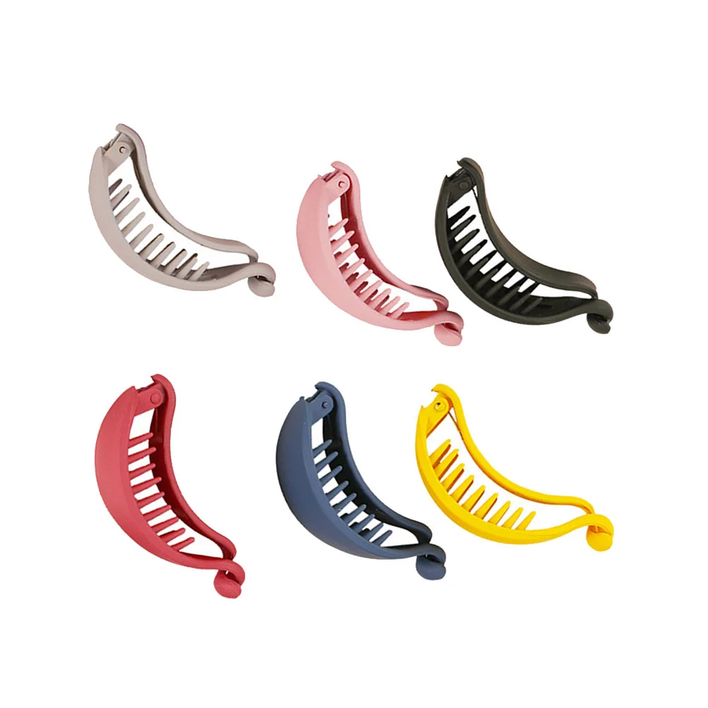 

6 Pcs Hair Barrettes Banana Hairpins Clip Jaw Clips Ponytail Styling Accessories Comb Abs Claw