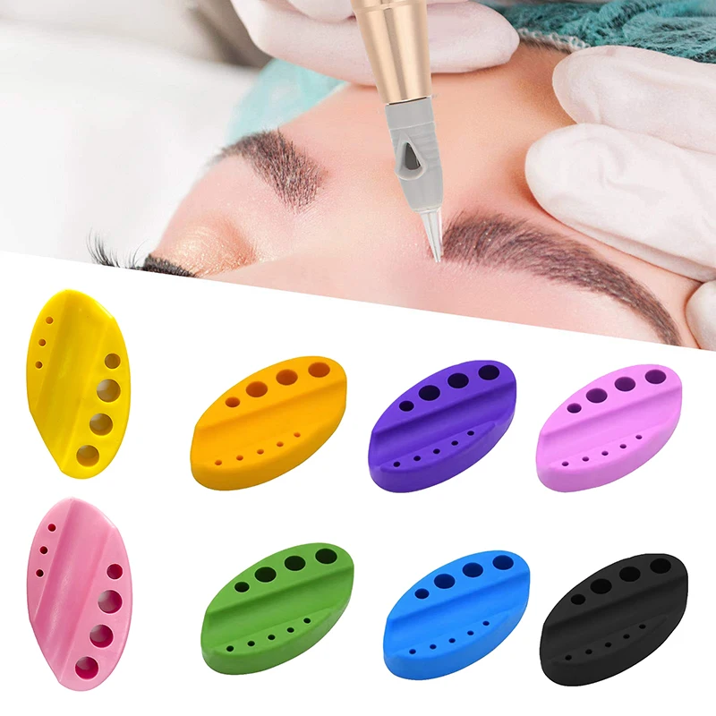 

7/9/12 Holes Tattoo Ink Cup Standing Rack Oval Round Silicone Cover Pigment Cup Tattoo Machine Pen Stand Holder Salon Accessory