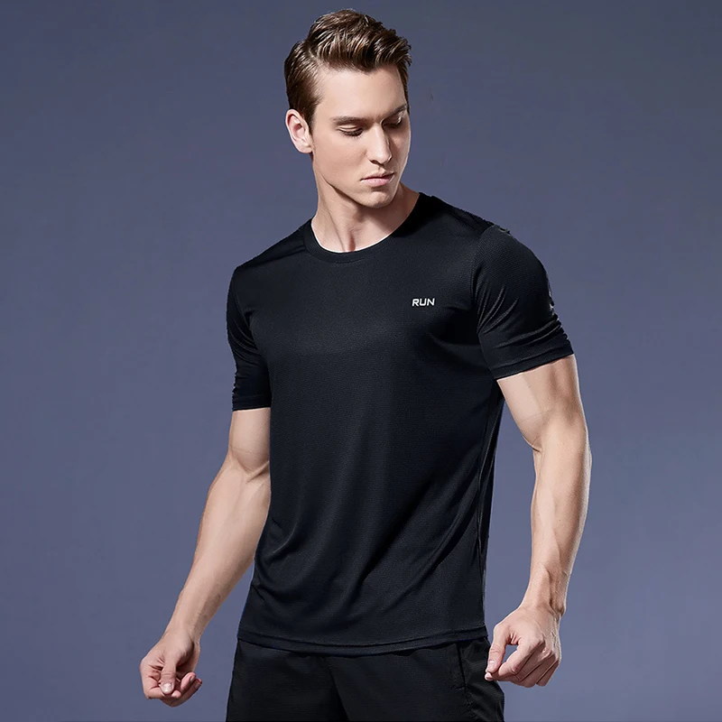 Sport T Shirt Running T Shirt Running T Shirts Compression T Shirt Men T Shirts Running T-shirts Men Summer Ice Silk Compression T Shirts Gym Fitness Tights Cloth Football Jersey Training Workout Sport Shirts