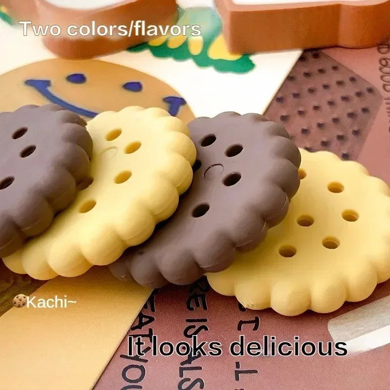 Cartoon Fun Snack Eraser Cute Cookies Bread Chocolate Shape Eraser Kawaii Girls for Gifts Students Stationery School Supplies pencil eraser biscuit eraser
