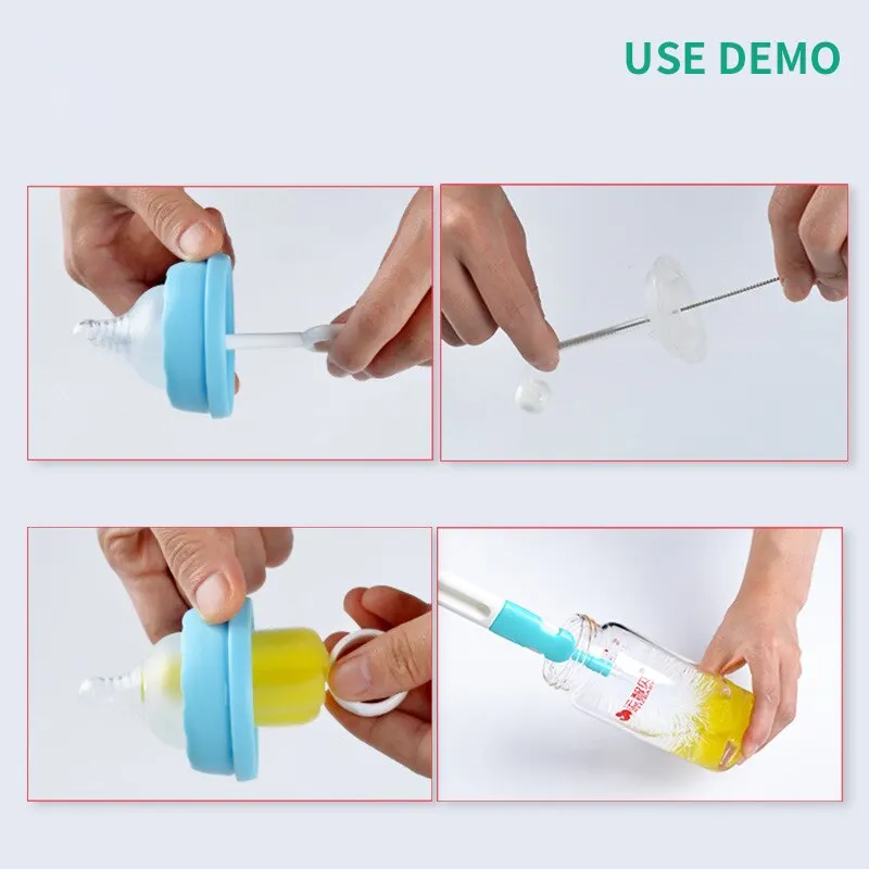 Bottle Brush 6 PCS Cleaning Brush 360 Degree Cleaning Nipple No Dead Corners