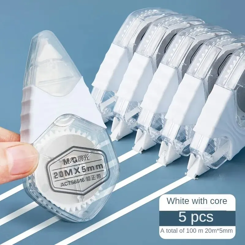M&G 100m/5pcs Correction Tape Large Capacity Coated Student Use White Tape Core correction tape correction belt correction supplies