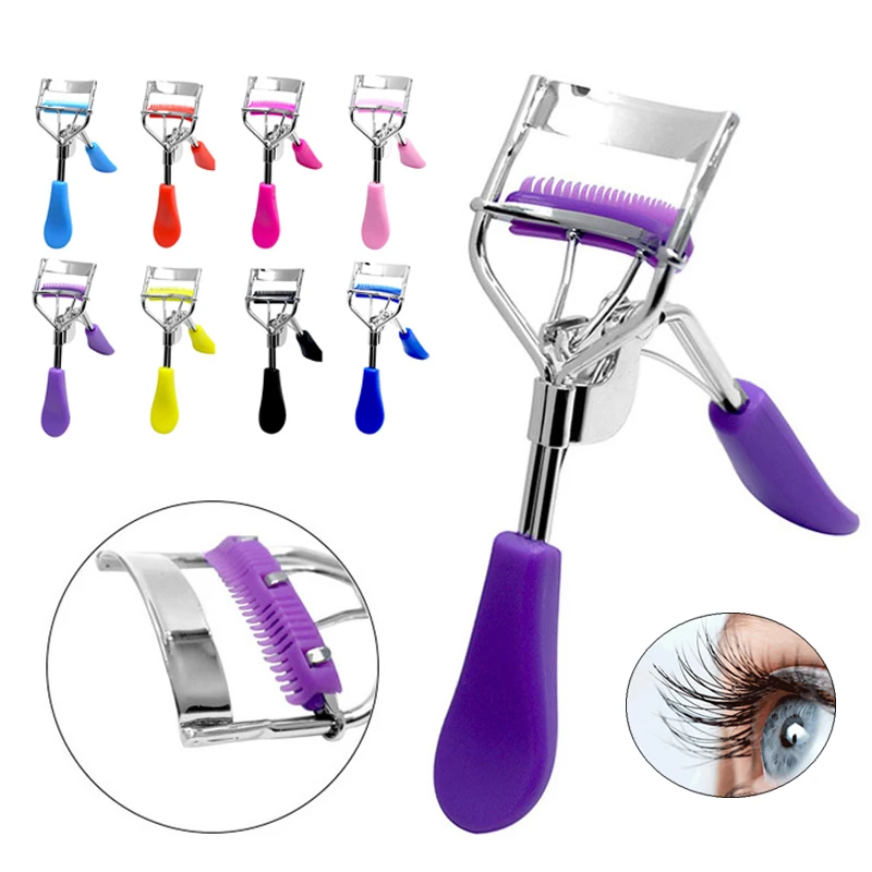 Eyelash Curler With Comb Eyelash Curling Clip Makeup Tools Lasting 3D
