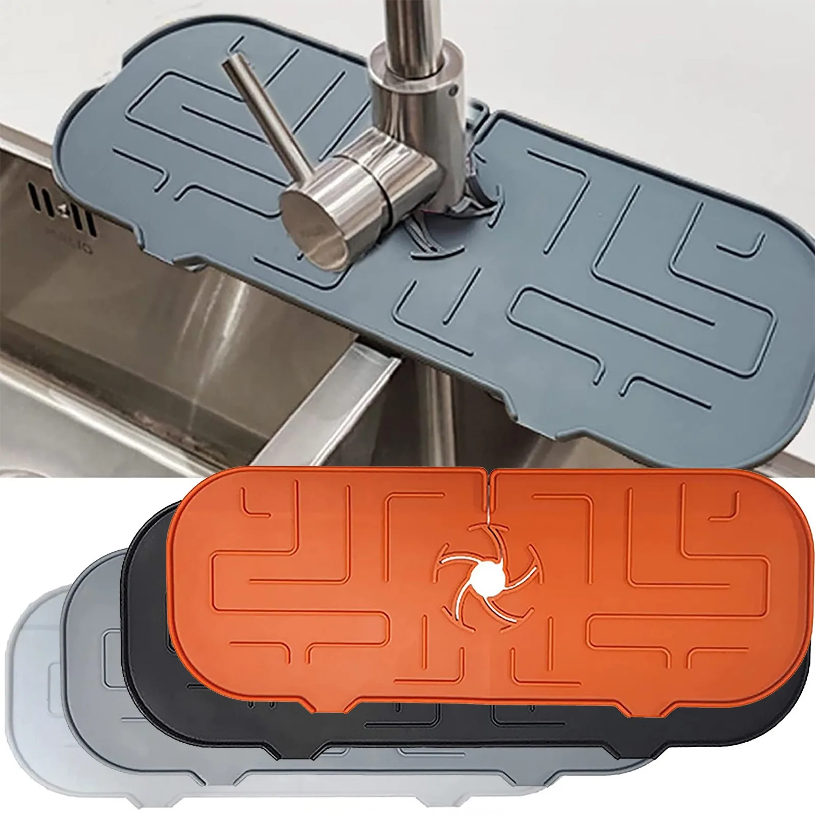 Silicone Faucet Mat For Kitchen Sink Splash Guard Drain Pad Bathroom