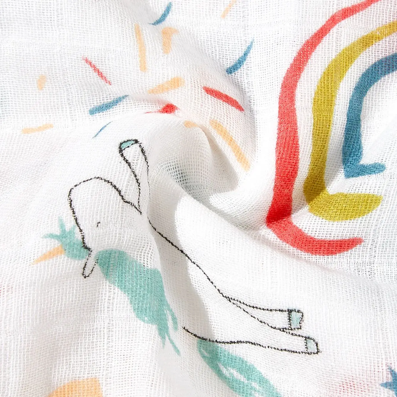 Baby cotton cartoon printed muslin  blanket for children soft and comfortable 120*110cm 3