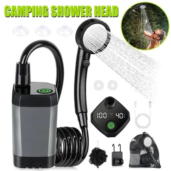 Portable Camping Shower with 6000mAh Rechargeable Pump – 4 Spray Modes Outdoor Shower System for Camping, Travel & Off-Grid Cleaning 1