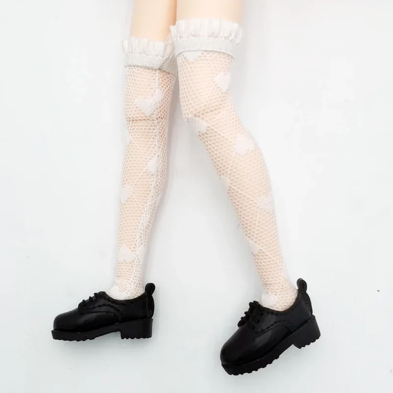 Blythe Doll Shoes Boots Legging for Azone Sock OB23 OB24 Doll Black White Lace Stocking 6