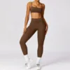 Gym Manufacturer Summer Workout Yoga Suit Set Running Tight Sports Set Women's High Waist Fitness Bra yoga pants leggings Suit 4