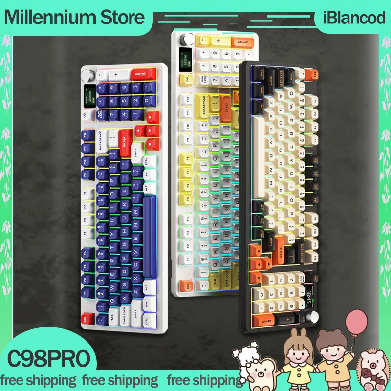 

Клавиатура iBlancod C98PRO Механическая игровая, 3 режима, 2,4 ГГц