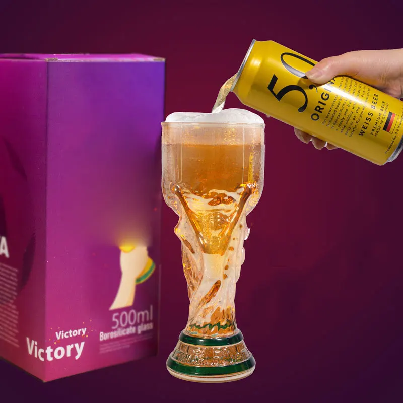 2022 Brand New Creative Football Game Crystal Cup Glass Beer Design Crystal Beer Glass Beer Water Mug Barware Party 450ml
