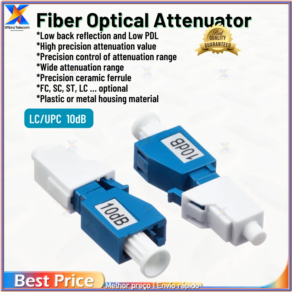 

Fiber Optic Attenuator, LC/UPC, Female to Male, 3dB, 10dB, 10dB