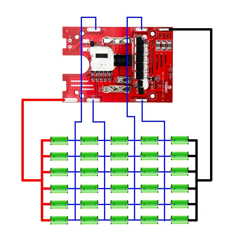 30X18650 리튬 이온 배터리 케이스 21V BMS 충전 보호 회로 기판 PCBA 홍송용 마키타 18V 리튬 이온 배터리용