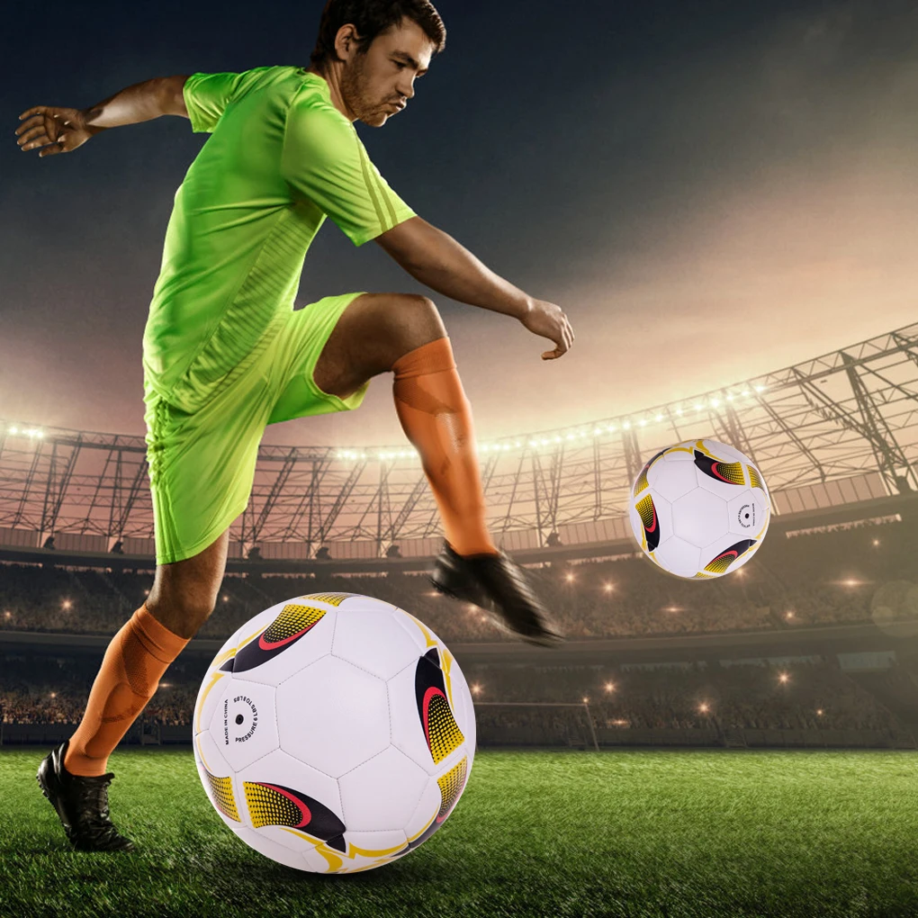 Size 5 Football Leather Training Practice Stadium Soccer Learning Professional Match Playground Sports Ball Accessory soccer ball
