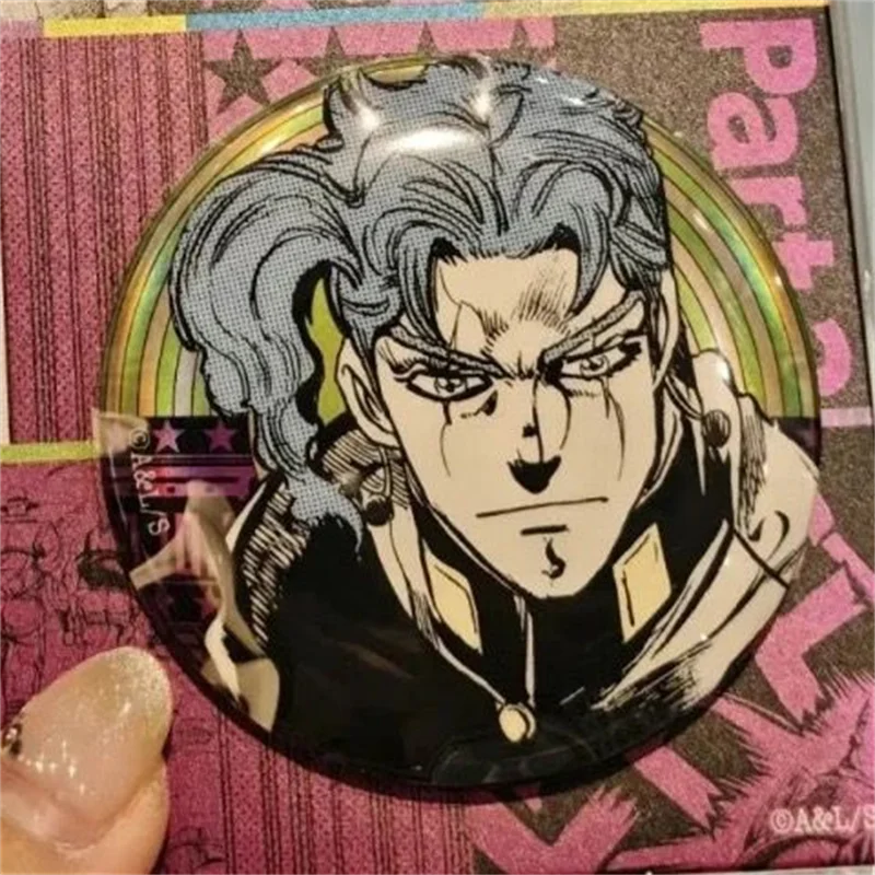 Anime JJBA Kujo Jotaro Kakyoin Pierre Polnareff Stardust Crusaders Cosplay Abzeichen Runde Brosche Figur Rucksack Anstecknadeln Prop – Detail 4