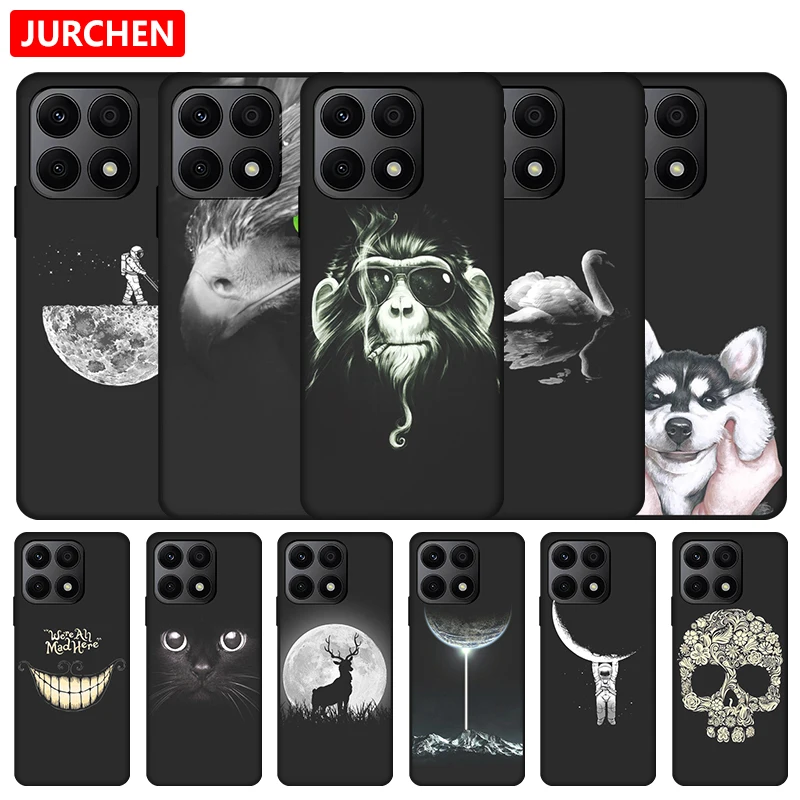 Custodia In Silicone Per Huawei Honor X8A Cute Tiger Dog Cat Wolf Lion Cartoon Pattern Per Honorx 8A X8 A Cover Crt-Lx1 Crt-Lx2 Crt-Lx3