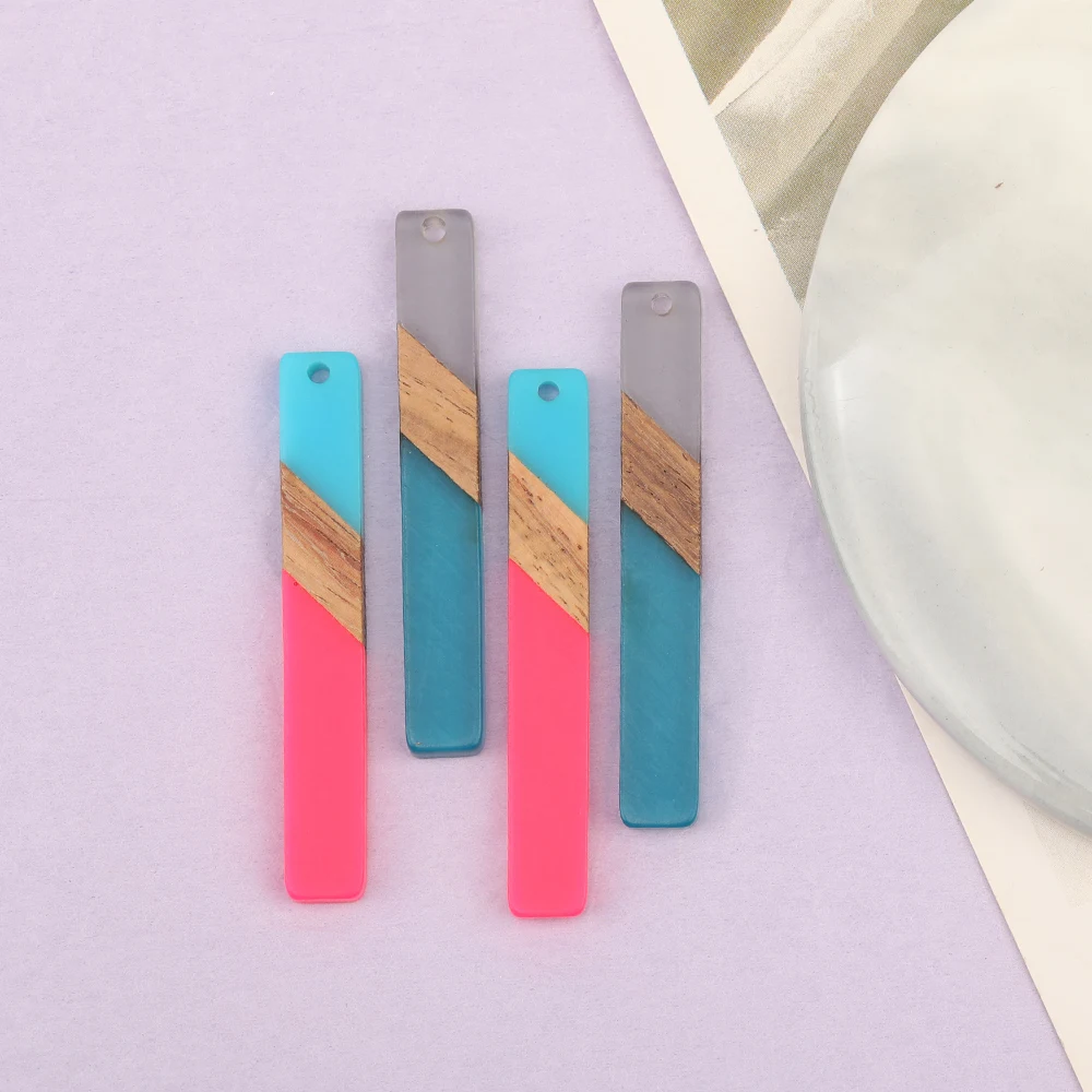 Cordial Design 50Pcs 7*51MM Jewelry Accessories/Natural Wood&Resin/Rectangle Shape/Hand Made Charms/Jewelry Findings&Components - cordial