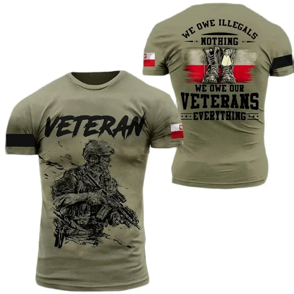 2024 Bandiera polacca Camouflage Soldati Army Quick dry allentato comodo nuovo blazer stampato 3D T-shirt girocollo da uomo maniche corte - immagine 6