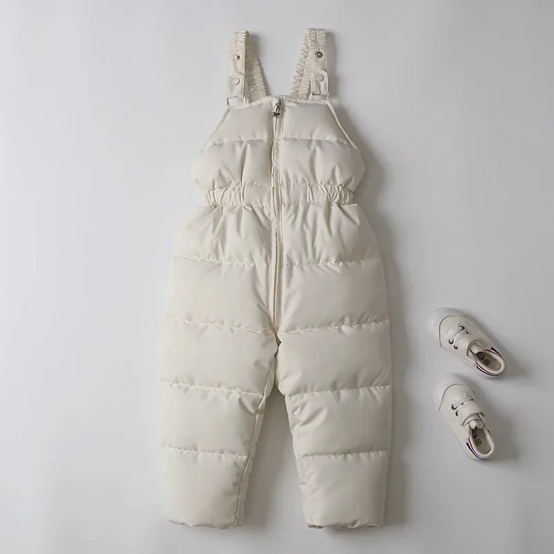 Winter Kids Ski Clothes Set Nylon Fur Lining Hooded Coat