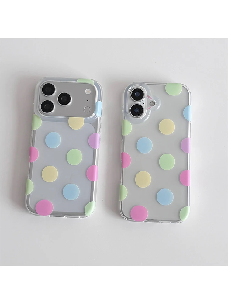 Vibrant Polka Dot Clear Phone Case Cover