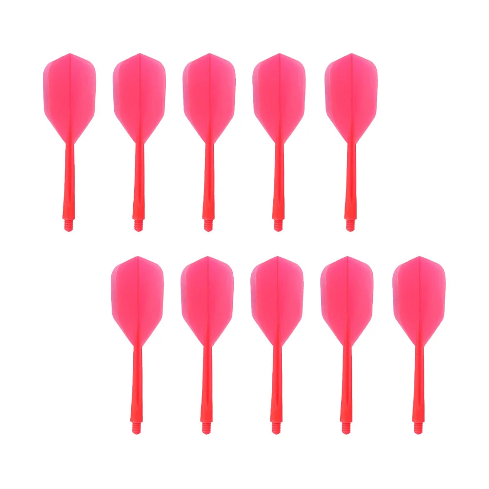 

10 Pcs Transparent Dart Tail Stems Integrated Shafts Plastic Metal Flights Red Thread Child
