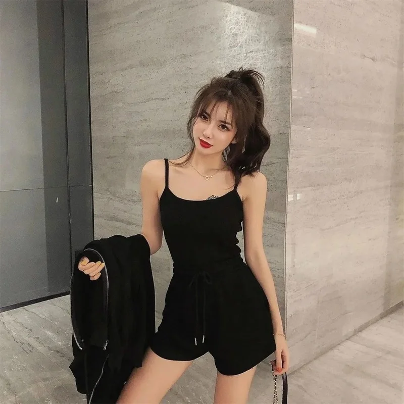 Loungewear Women 3 Pieces Summer Sleepwear Ensembles De Pyjama Nightgown Suits with Shorts Home Wear Roomware