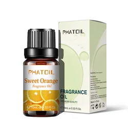 PHATOIL Fruity Fragrance Oil Collection - Cherry, Apple, Strawberry, Mango, Coconut Aromas for Aromatherapy Diffusers (Sweet Orange)