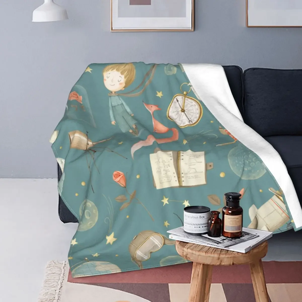 

Одеяло Little Prince, коралловый флис, плюшевые зимние многофункциональные супер мягкие одеяла для кровати