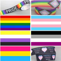 DHK 50yards Rainbow Love Lgb Pride Printed Grosgrain Ribbon Accessories Headwear Decoration Collar DIY Sewing Craft S2543