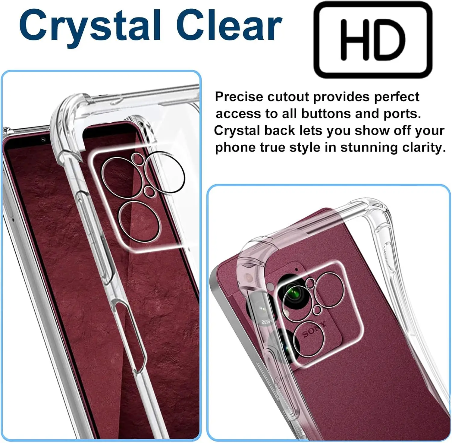 Shockproof Soft TPU Clear Case with Reinforced Corners and Camera Protection