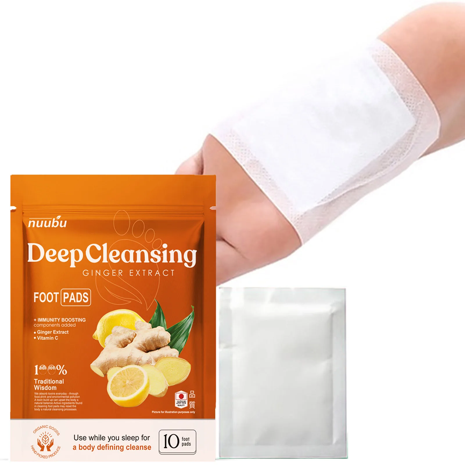 10pcs Ginger Foot Pads 10 Pieces Foot Care Ginger Foot Pads Body Care