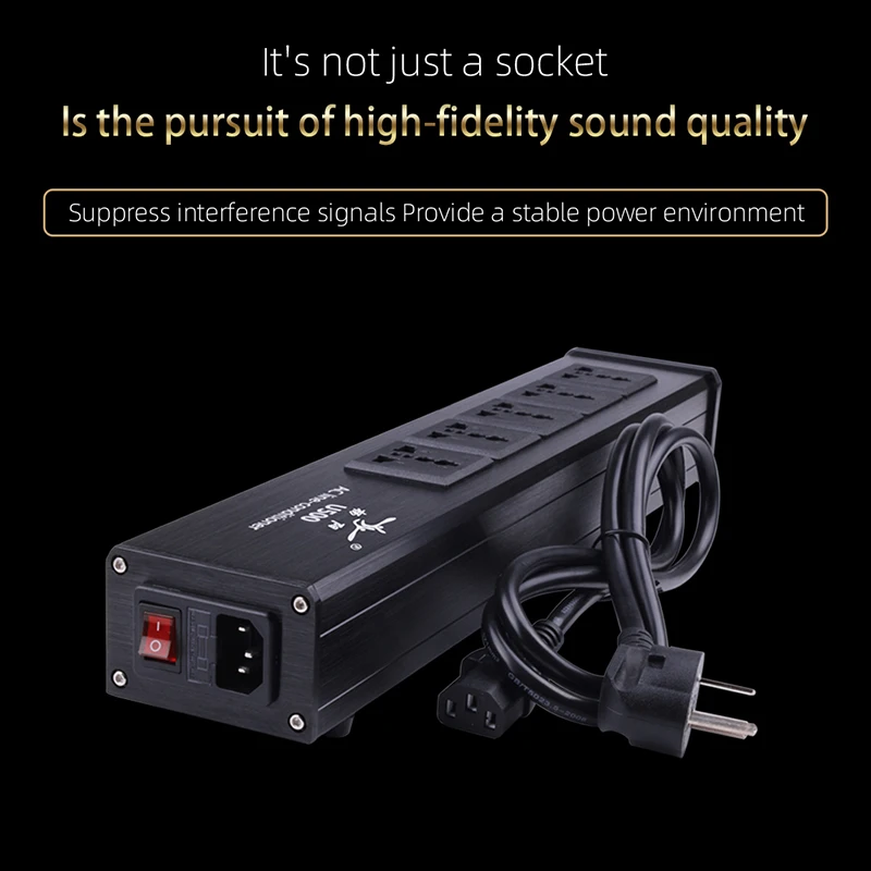 5-position AC Socket 10A 50-60KHz Hi-End Hifi Theater Audio AC Power Filter Audio Noise Power Conditioner Purifier Strip