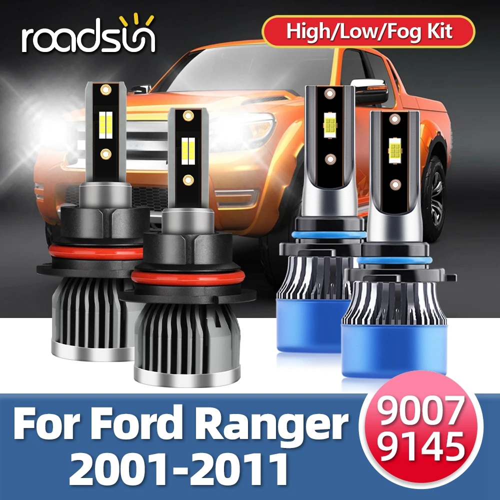 

Roadsun светодиодные фары Csp чипы лампы 110 Вт 16000LM противотуманные светильник лампы для Ford Ranger 2001 2002 2003 2004 2005 2006-2011 заменить