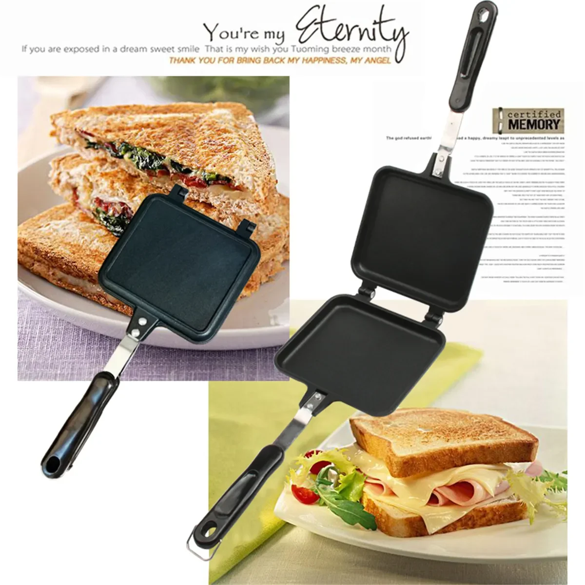  DOINGKING Sandwich Maker,Hot Sandwich Maker,Grill Sandwich  Maker Toaster Sandwich Maker,Gas Sandwich Toaster,Nonstick Hand Toaster,Stove  top Toasted Sandwich Snack Maker,for Gas Stoves: Home & Kitchen