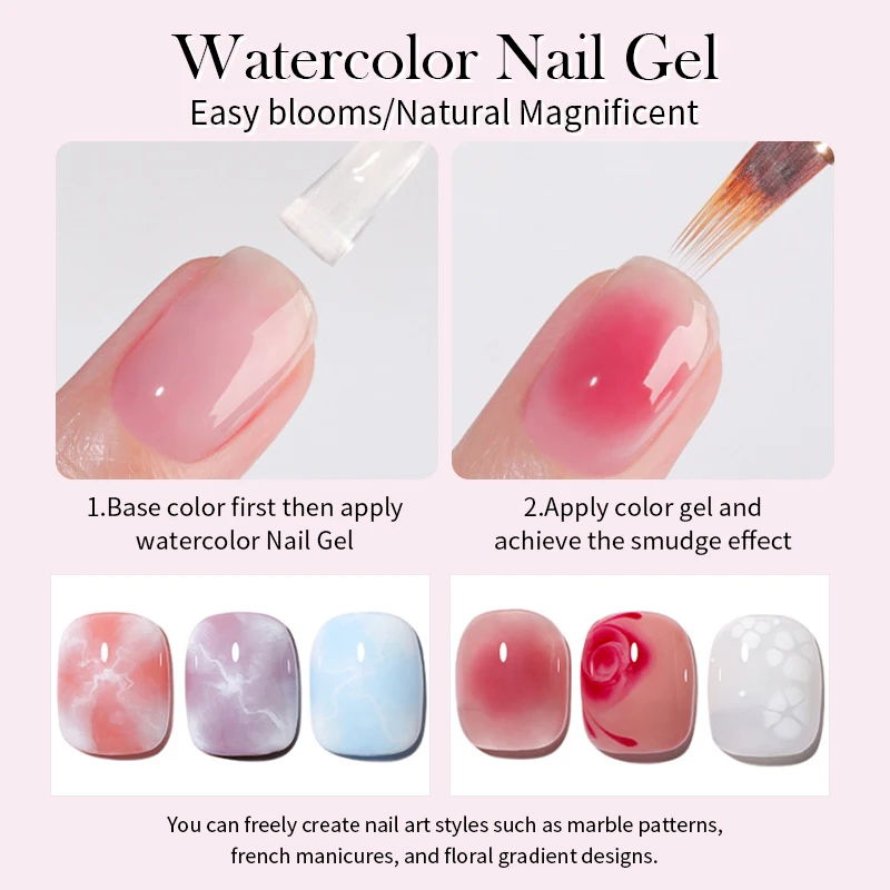 본 프리티 15ml 가을 네일 블로섬 젤 스프레딩 이펙트 워터컬러 플라워 젤 네일 아트 매니큐어 페디큐어용 간편 적용