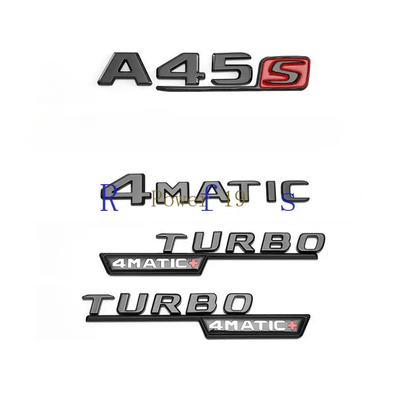 2022 3D Abs Car Sticker Posteriore Tronco Badge Lettere A45S Logo Turbo 4Matic Emblem Per Mercedes A 35 45 Amg W177 W176 Accessori