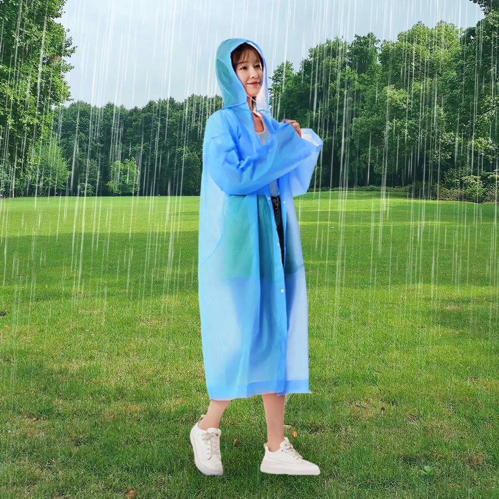 10Pcs Rain Ponchos with Drawstring Hood Emergency Raincoat Windproof Outdoor Rain Wear Portable Rain Coat for Outdoor Sport