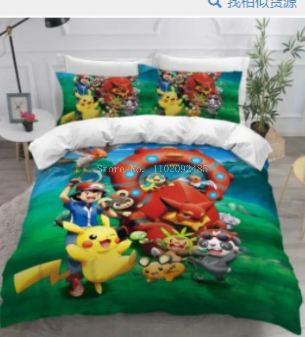 Pokémon Reversible Duvet Cover and Pillowcase Set, Single, Multi