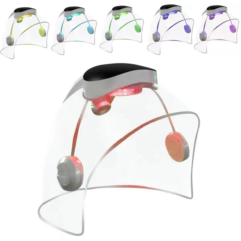 New Oxygen LED Face Light Therapy Mask Infrared Facial Phototherapy Six Color Spectrometer Skin Beauty Device Luminotherapy Mask