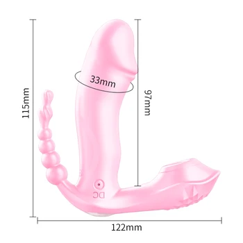 3 IN 1 Sucking Vibrator Wearable Dildo Vibrator Anal Vagina Clitoris Stimulator Female Vibrators Sex Toys for Women Oral Suction 2