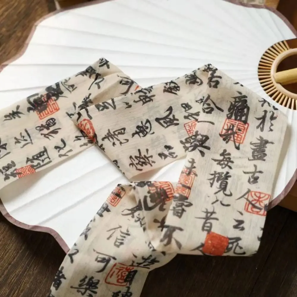 

Chinese Style Silk Scarf Hair Tie Ribbon Headband Printed Scarf Collocation Clothing Accessories Scarf Accessories Long Scarf