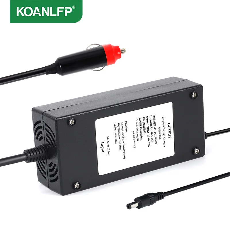 12.6V 5A 8A 10A Car Lithium ion Battery Charger 12V Lithium constant voltage constant current for car cigar Lighter charger battery charger