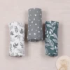 HappyFlute 3Pcs/Set Soft Baby Muslin Swaddle 100% Cotton Baby Blanket Wrap For Newborn Baby 2