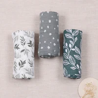 HappyFlute 3Pcs/Set Soft Baby Muslin Swaddle 100% Cotton Baby Blanket Wrap For Newborn Baby 2