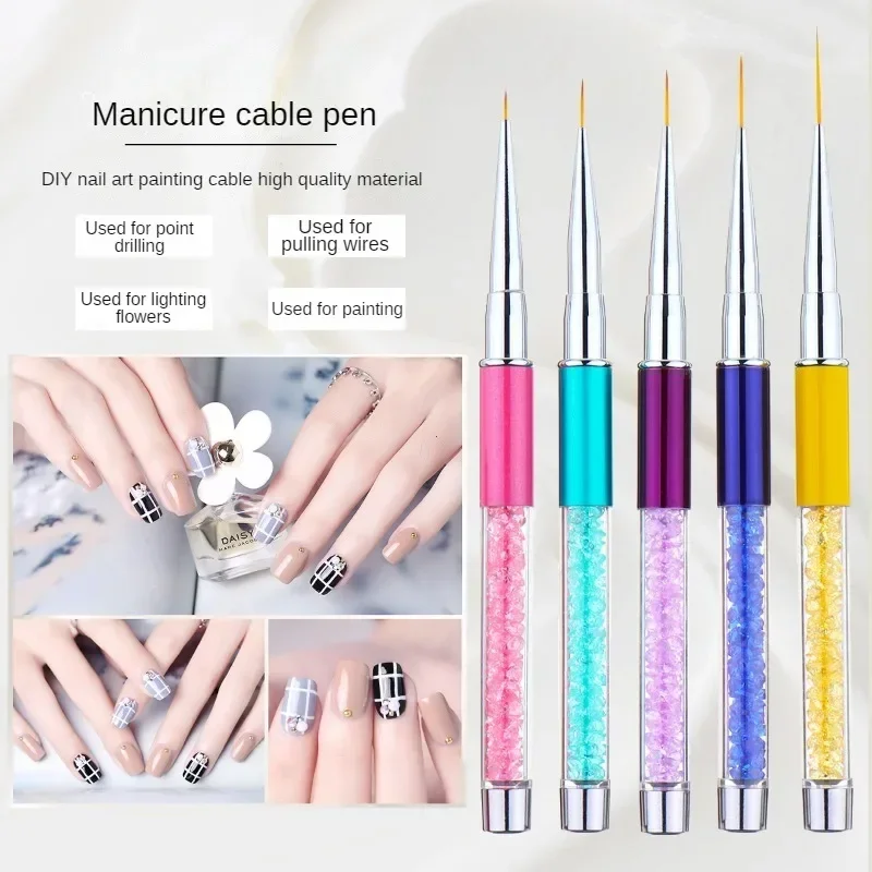 3er Set Nagelpinsel Für Nailart – UV-Gel, Acrylnägel, Feine Muster (7/9/11 Mm)