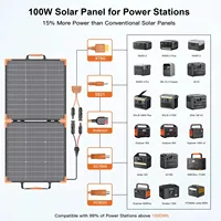 Panneau solaire bifacial Balkonkraftwerk 100W/200W/400W 20V/40V, chargeur solaire portable pliable, générateur pour camping, camping-car, bateau, urgence 4