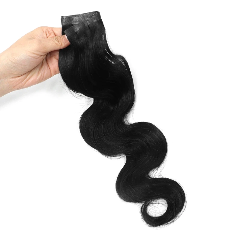 Body Wave Long PU Weft Tape In Hair Extensions Long Tape Weft Human Hair Body Seamless Bundles Remy Hair12-30 Inch