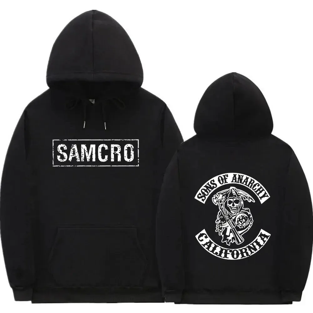 thumbnail image 1 of Sudadera con capucha y estampado de doble cara para hombre y mujer, Sons of Anarchy SAMCRO, diseño de marca de moda, sudadera de algodón con capucha de polar, 1 of 5